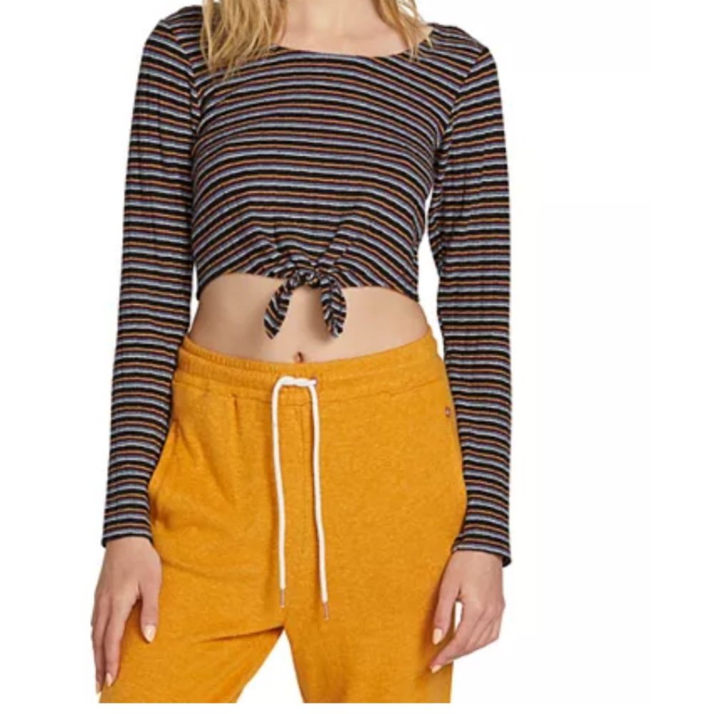 Volcom Cropped Tie Front Top Size XXL